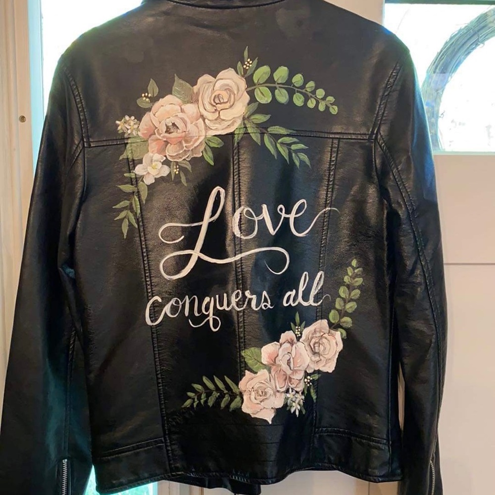 Xs hand painted bridal jacket